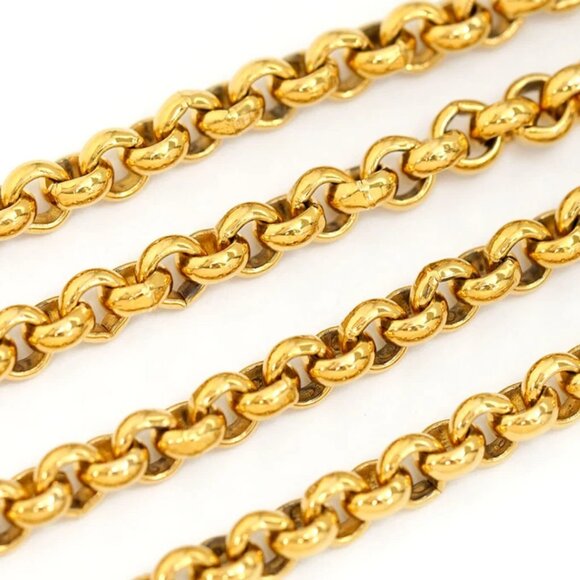 CHANEL CC Logo Cross Vintage Necklace 29" Gold Tone 28 Auth #24501 - Picture 7 of 9